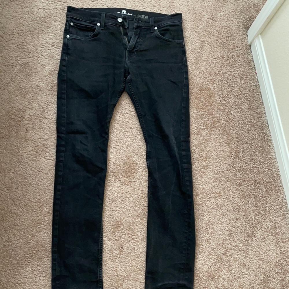 7 for all mankind paxtyn black jeans.Slightly worn